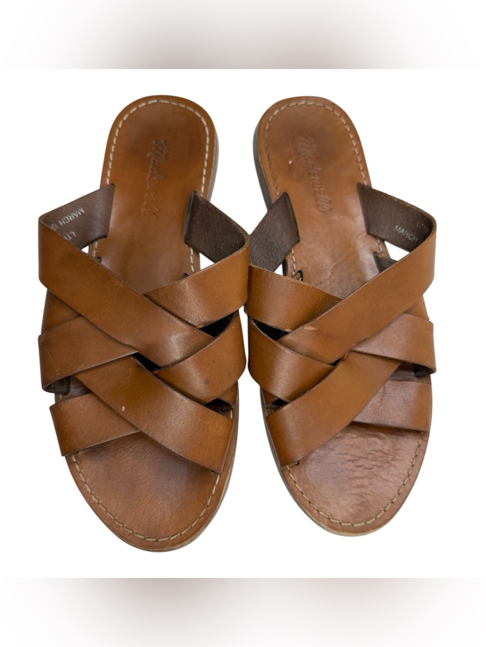 Madewell Boardwalk Woven Slide Sandal sz 8